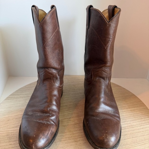 Justin Roper Boots Women’s 9 B Brown Leather Round Toe Made in USA Style L3714 - Picture 2 of 6